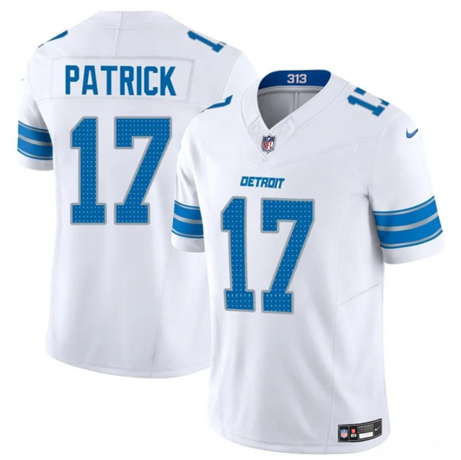 Men's Detroit Lions #17 Tim Patrickn White 2024 F.U.S.E. Vapor Limited Football Stitched Jersey